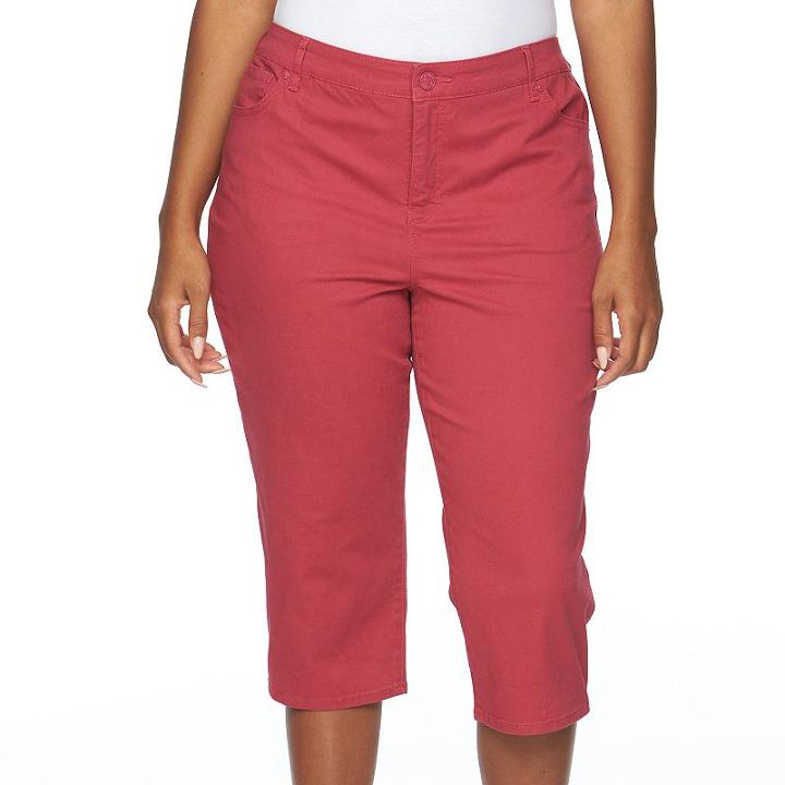 Women's Gloria Vanderbilt Lena Twill Capris, Size: 12 Avg/reg, Dark Pink