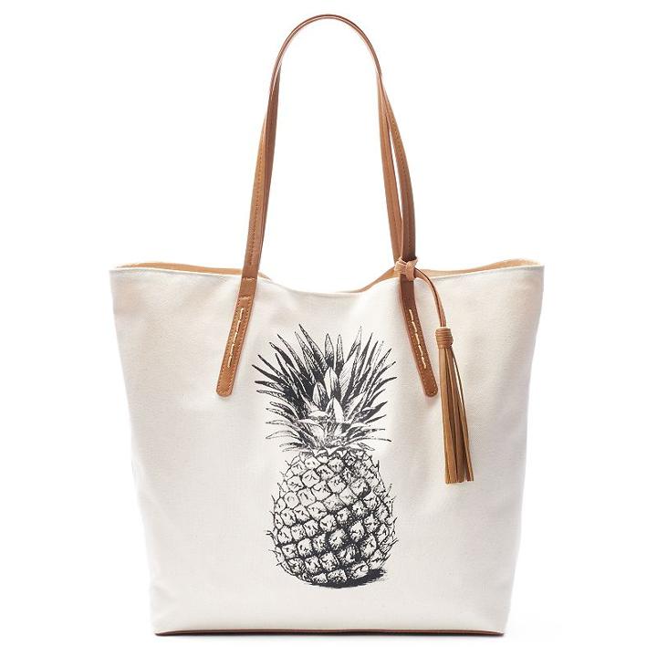 Sonoma Goods For Life&trade; Canvas Tassel Tote, Women's, Dark Beige