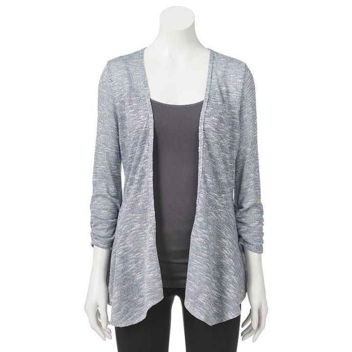 Juniors' Candie's&reg; Ruched Peplum Cardigan, Girl's, Size: Medium, Blue