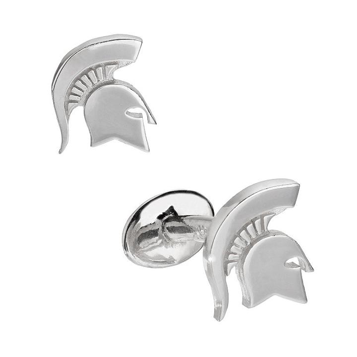 Dayna U Sterling Silver Michigan State Spartans Cuff Links, Men's, Grey