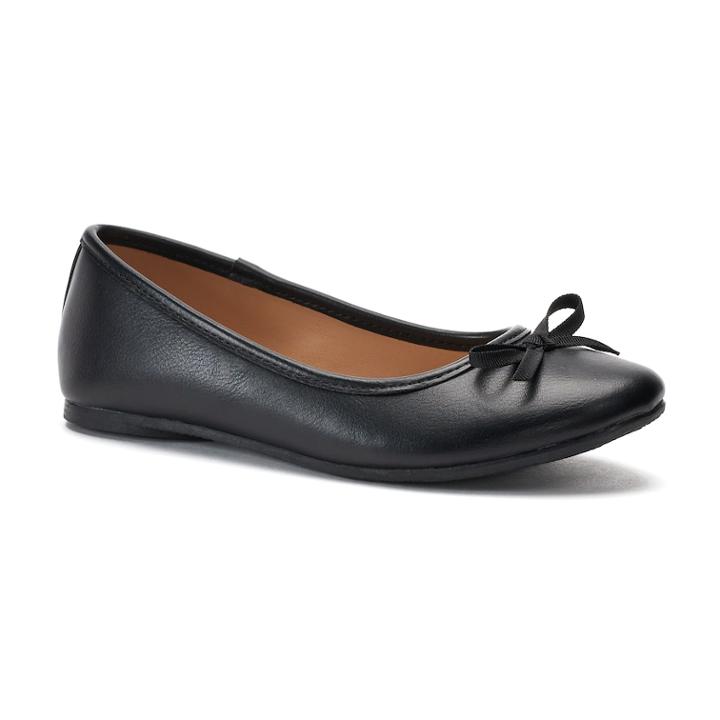 So&reg; Spicee Girls' Ballet Flats, Size: 1, Black