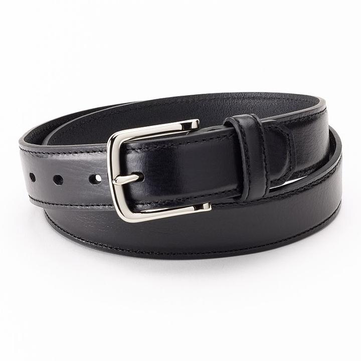 Dockers&reg; Drop-edge Stitched Black Leather Belt - Men, Size: 38