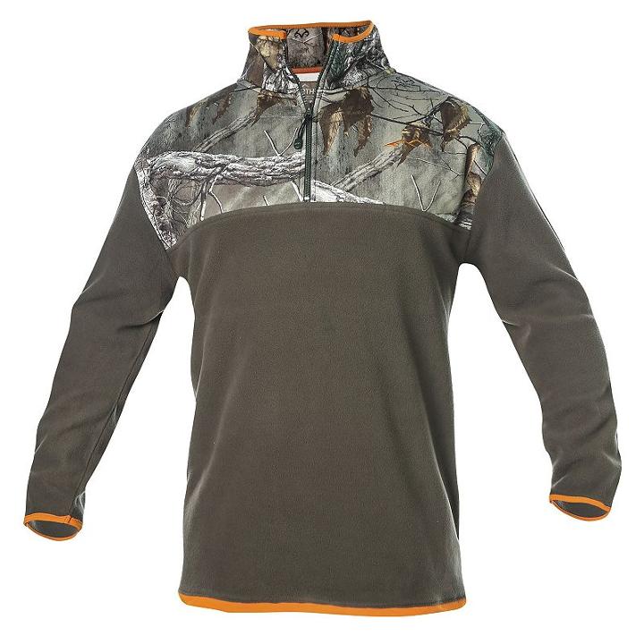 Big & Tall Realtree Earthletics Modern-fit Camo Microfleece Quarter-zip Pullover, Men's, Size: 4xl, Brown