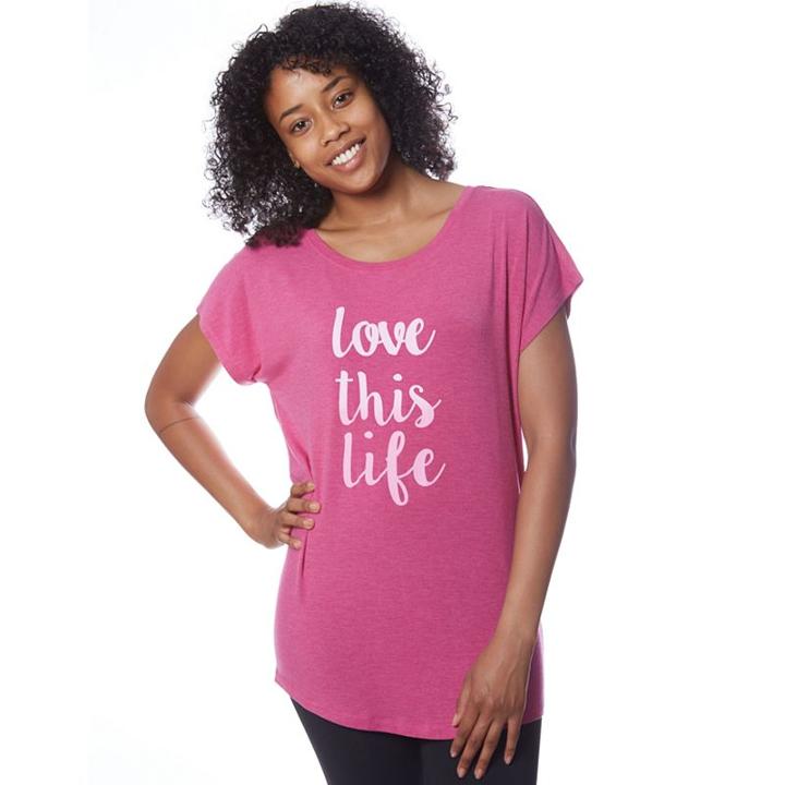 Women's Gaiam Intention Graphic-print Yoga Tee, Size: Large, Orange Oth