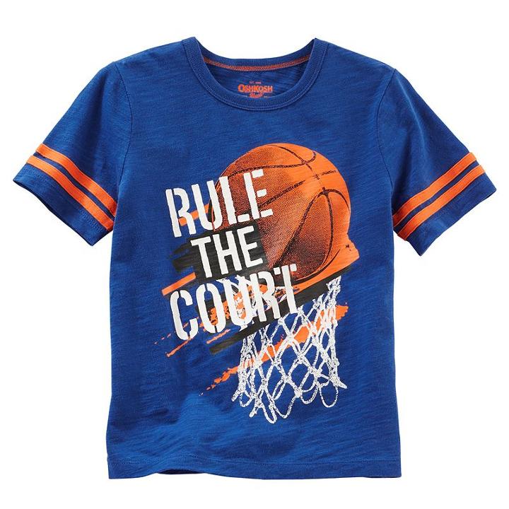 Boys 4-8 Oshkosh B'gosh&reg; Rule The Court Basketball Graphic Tee, Boy's, Size: 4, Med Blue