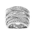 10k White Gold 1 Carat T.w. Diamond Highway Ring, Women's, Size: 9