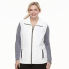 Plus Size Cathy Daniels Zip-front Quilted Vest, Women's, Size: 1xl, Lt Beige