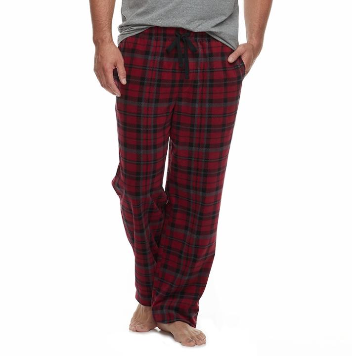 Big & Tall Croft & Barrow&reg; Patterned Microfleece Lounge Pants, Men's, Size: Xxl Tall, Dark Blue