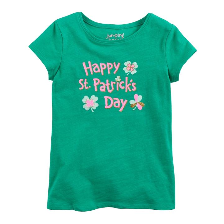 Girls 4-10 Jumping Beans&reg; St. Patrick's Day Graphic Tee, Size: 10, Med Green