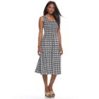 Women's Croft & Barrow&reg; Smocked Challis Dress, Size: Large, Black