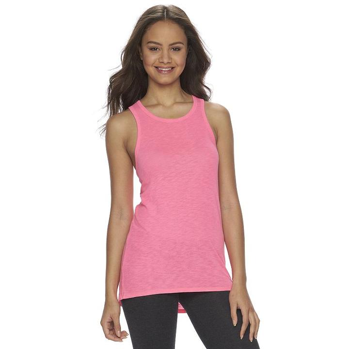 Juniors' So&reg; High Neck Slub Tank Top, Girl's, Size: Medium, Brt Pink