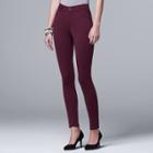 Petite Simply Vera Vera Wang Skinny Ponte Pants, Women's, Size: Ps Short, Red