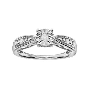 Love Is Forever Sterling Silver 1/10 Carat T.w. Diamond Ring, Women's, Size: 9, Grey