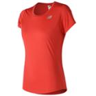 Women's New Balance Accelerate Short Sleeve Tee, Size: Large, Drk Yellow