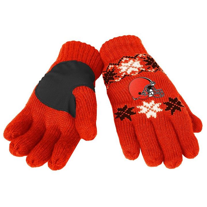 Adult Forever Collectibles Cleveland Browns Lodge Gloves, Orange
