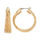 Lc Lauren Conrad Hammered Multi Row Nickel Free Hoop Earrings, Women's, Gold