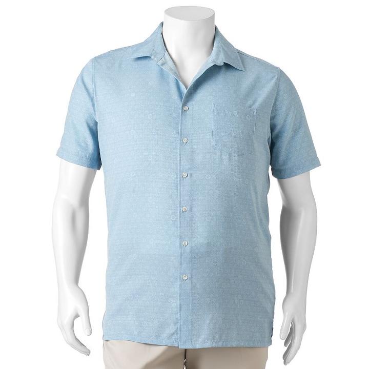 Big & Tall Croft & Barrow&reg; Classic-fit Island Microfiber Button-down Shirt, Men's, Size: Xl Tall, Brt Blue