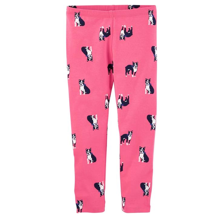 Girls 4-12 Oshkosh B'gosh&reg; French Bull Dog Print Leggings, Size: 4, Pink