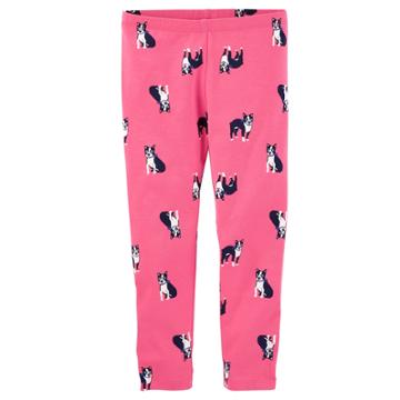 Girls 4-12 Oshkosh B'gosh&reg; French Bull Dog Print Leggings, Size: 4, Pink