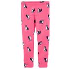 Girls 4-12 Oshkosh B'gosh&reg; French Bull Dog Print Leggings, Size: 4, Pink