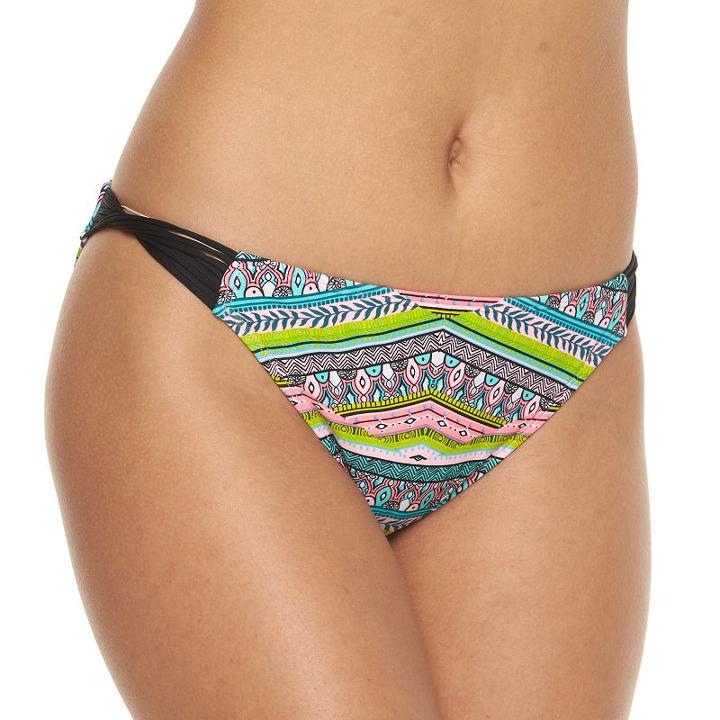 Mix And Match Boho Strappy Hipster Bikini Bottoms, Size: Small, Brt Green