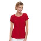 Women's Croft & Barrow&reg; Eyelet Tee, Size: Small, Med Red