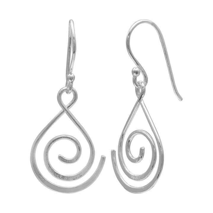 Primrose Sterling Silver Teardrop Swirl Earrings, Women's