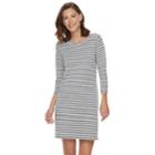 Women's Sonoma Goods For Life&trade; Striped T-shirt Dress, Size: Xl, Med Grey