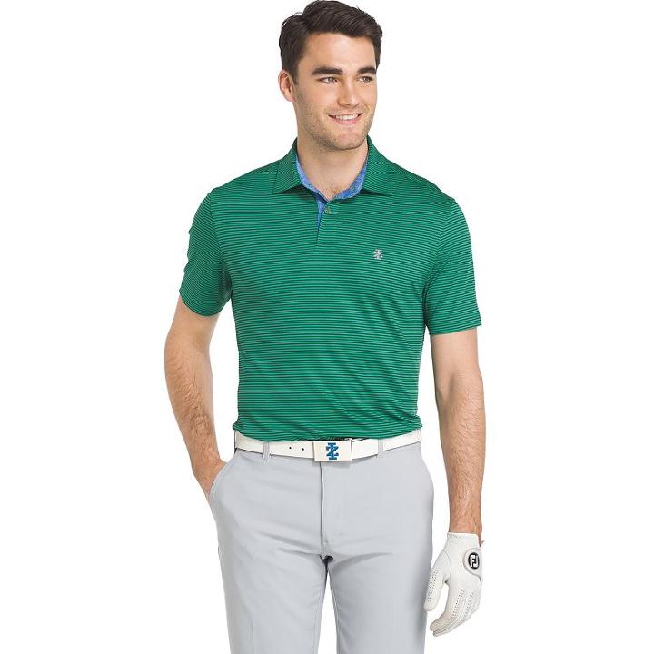 Men's Izod Swingflex Classic-fit Feeder-striped Performance Golf Polo, Size: Small, Green Oth
