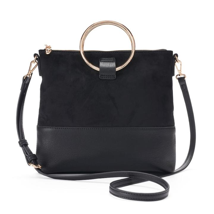 Lc Lauren Conrad Daisy Ring Crossbody Bag, Women's, Black