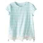 Girls 4-8 Sonoma Goods For Life&trade; Slubbed Lace Hem Tee, Girl's, Size: 6x, Turquoise/blue (turq/aqua)