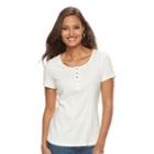Women's Croft & Barrow&reg; Henley Tee, Size: Large, White