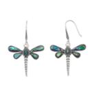 Sterling Silver Abalone Dragonfly Drop Earrings, Women's, Multicolor
