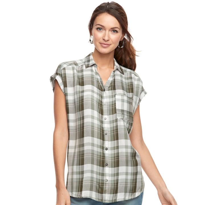 Women's Sonoma Goods For Life&trade; Dolman Shirt, Size: Medium, Dark Green