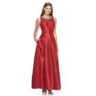 Women's Chaya Embellished Taffeta Evening Gown, Size: 8, Dark Red