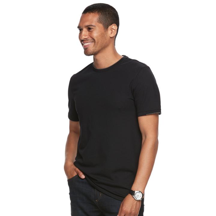 Men's Apt. 9&reg; Premier Flex Stretch Crewneck Tee, Size: Large, Black