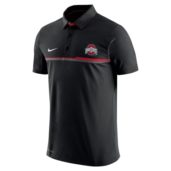 Men's Nike Ohio State Buckeyes Elite Coaches Dri-fit Performance Polo, Size: Small, Ovrfl Oth