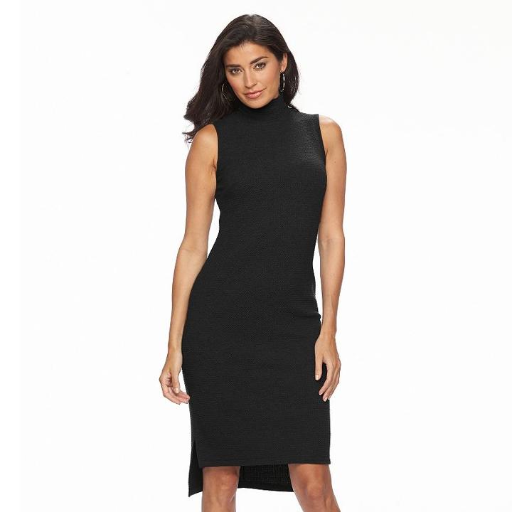 Women's Apt. 9&reg; Mockneck Sheath Dress, Size: Large, Black