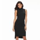 Women's Apt. 9&reg; Mockneck Sheath Dress, Size: Large, Black