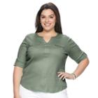 Plus Size Croft & Barrow&reg; Pocket Roll-tab Tee, Women's, Size: 1xl, Green