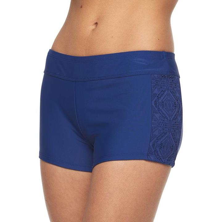 Mix & Match Crochet Swim Shorts, Size: Large, Blue (navy)