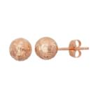 10k Gold Textured Ball Stud Earrings, Women's, Pink