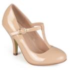 Journee Collection Lessah Women's T-strap High Heels, Girl's, Size: 8.5, Natural