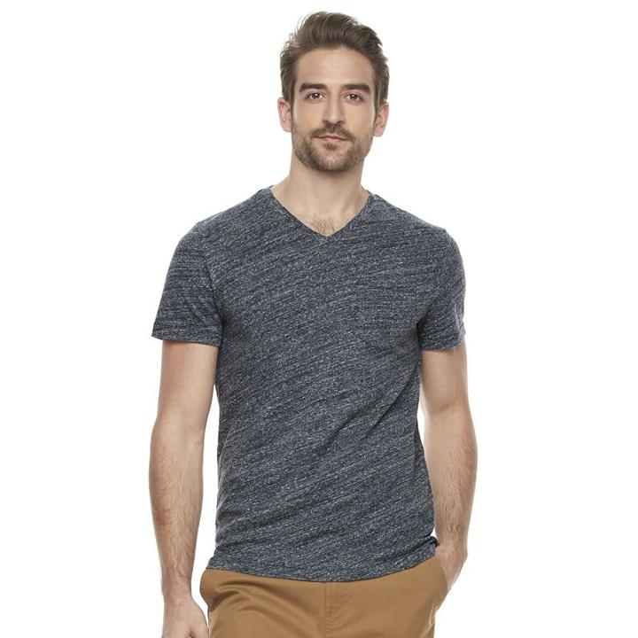 Men's Marc Anthony Slim-fit Linen-blend Tee, Size: Large, Blue