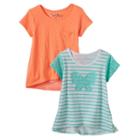 Girls 4-6x Freestyle Revolution Lace Butterfly & Slubbed Hi-low Hem Tees, Girl's, Size: 6, Ovrfl Oth