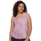 Juniors' Plus Size Mudd&reg; Shirttail V-neck Tank, Teens, Size: 2xl, Lt Purple