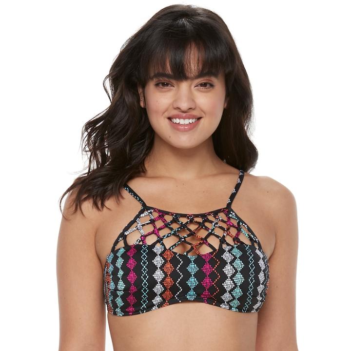 Women's Apt. 9&reg; High-neck Bandeau Bikini Top, Size: Medium, Multi