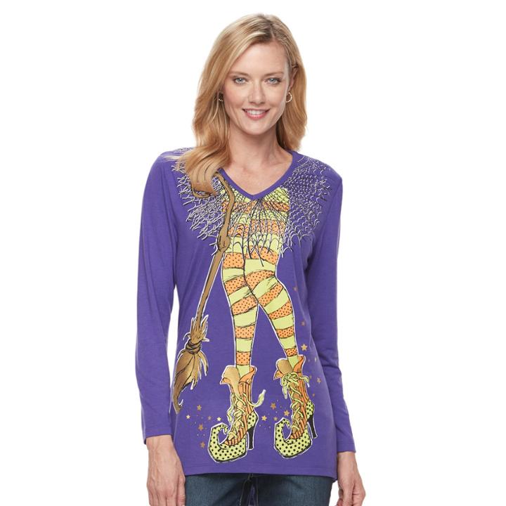 Women's Mccc Halloween Graphic Tee, Size: Xl, Purple