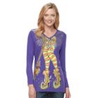 Women's Mccc Halloween Graphic Tee, Size: Xl, Purple