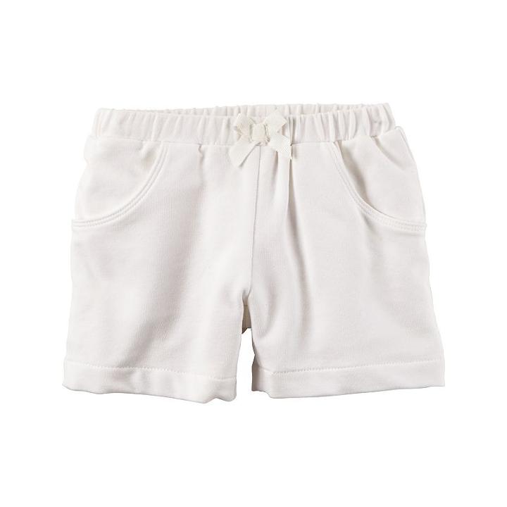 Baby Girl Carter's Solid French Terry Shorts, Size: 24 Months, White